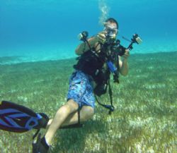 My dive partner Troy. Cozumel in front of our hotel all n... by Garry Rogers 